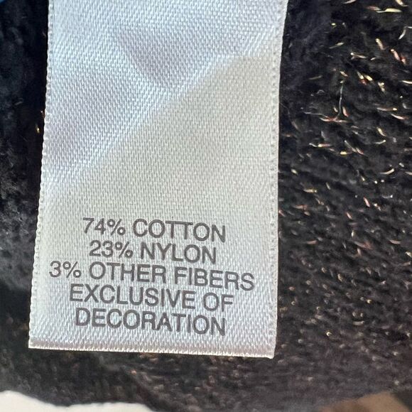 Avenue Black/Gold Metallic Sleeveless Boho Longline Fringe Open Cardigan 14/16 - Picture 7 of 7